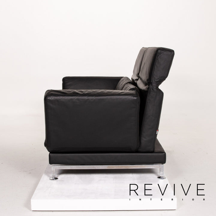 Brühl Moule Leder Sofa Schwarz Schlafsofa Relaxfunktion Funktion Schlaffunktion #14216