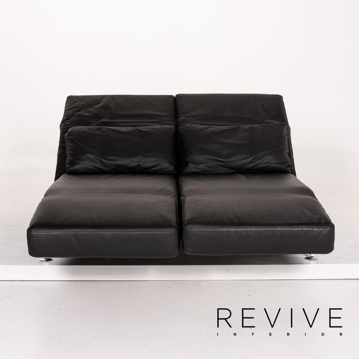 Brühl Moule Leder Sofa Schwarz Schlafsofa Relaxfunktion Funktion Schlaffunktion #14216