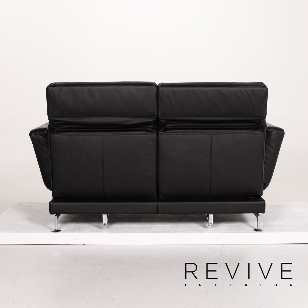 Brühl Moule Leder Sofa Schwarz Schlafsofa Relaxfunktion Funktion Schlaffunktion #14216