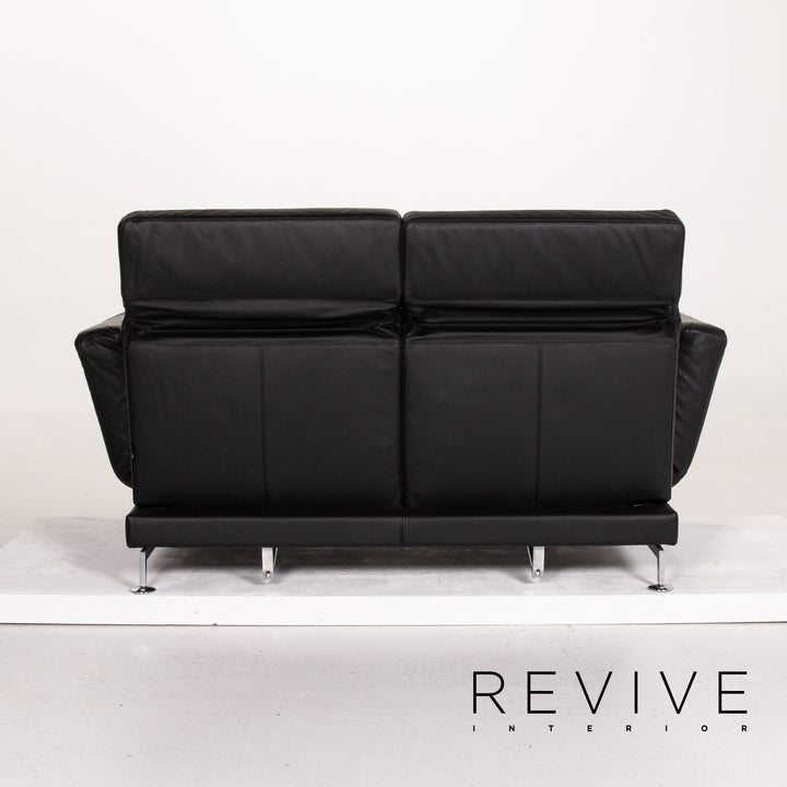 Brühl Moule Leder Sofa Schwarz Schlafsofa Relaxfunktion Funktion Schlaffunktion #14216