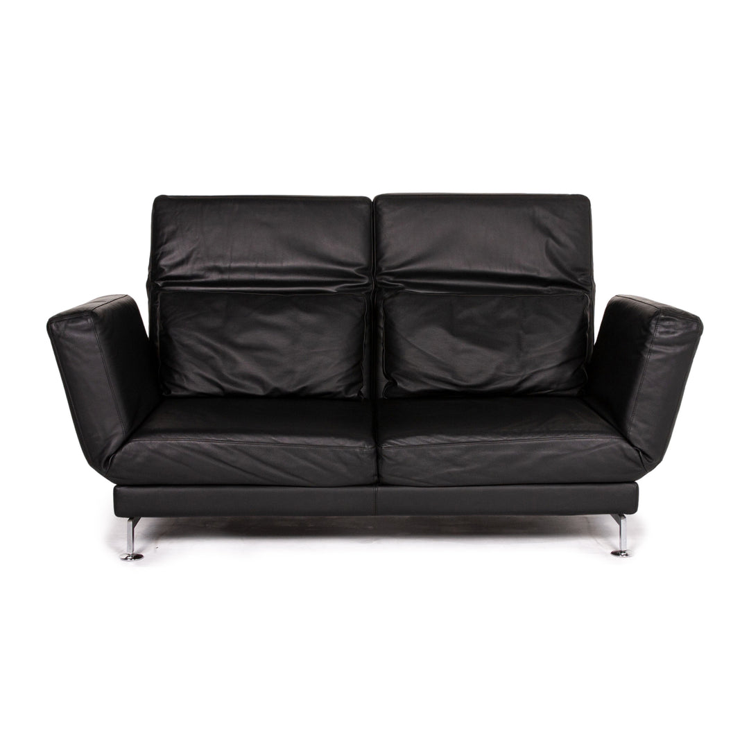 Brühl Moule Leder Sofa Schwarz Schlafsofa Relaxfunktion Funktion Schlaffunktion #14216