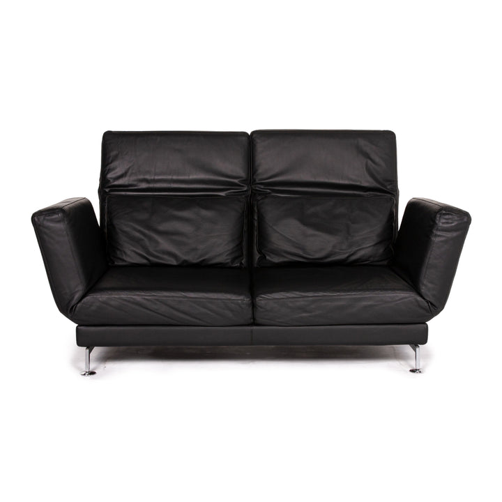 Brühl Moule Leder Sofa Schwarz Schlafsofa Relaxfunktion Funktion Schlaffunktion #14216