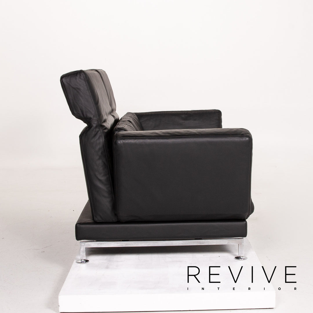 Brühl Moule Leder Sofa Schwarz Schlafsofa Relaxfunktion Funktion Schlaffunktion #14216