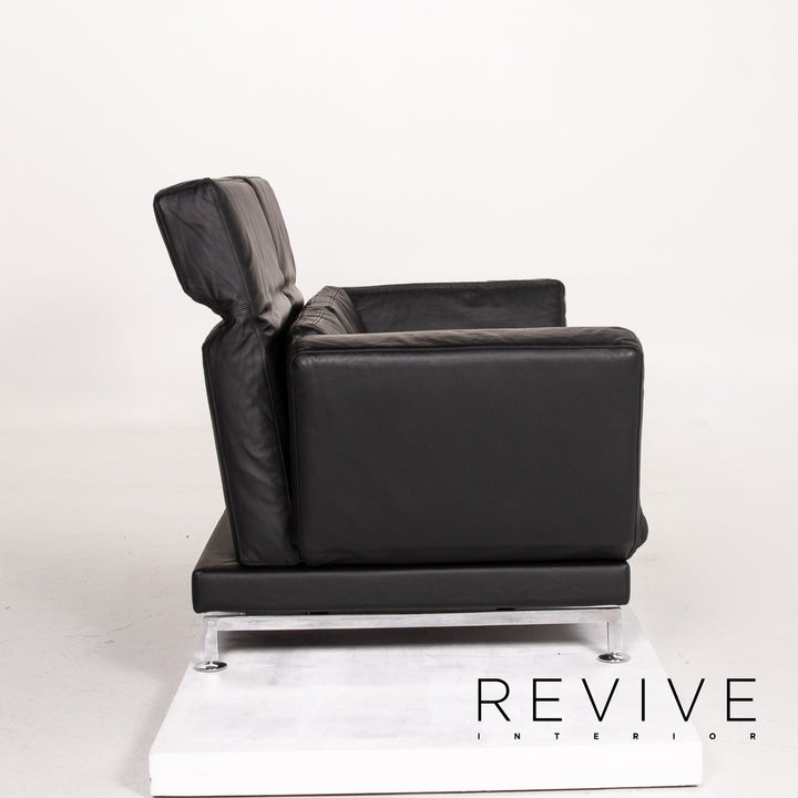 Brühl Moule Leder Sofa Schwarz Schlafsofa Relaxfunktion Funktion Schlaffunktion #14216
