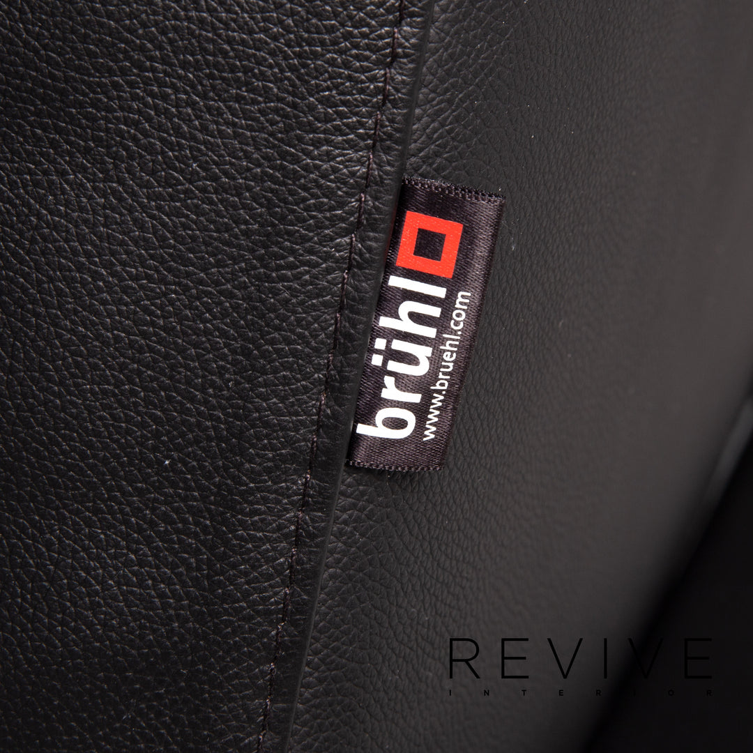 Brühl Moule Leder Sofa Schwarz Schlafsofa Relaxfunktion Funktion Schlaffunktion #14216