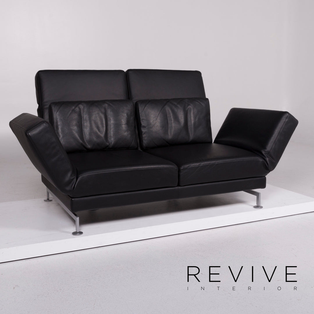 Brühl Moule Leder Sofa Schwarz Zweisitzer #11126