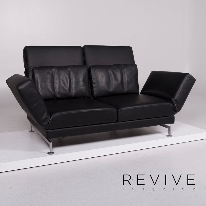 Brühl Moule Leder Sofa Schwarz Zweisitzer #11126