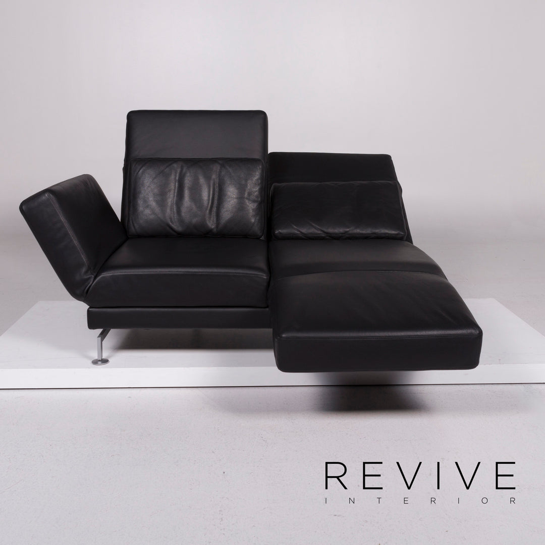 Brühl Moule Leder Sofa Schwarz Zweisitzer #11126