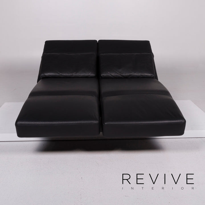 Brühl Moule Leder Sofa Schwarz Zweisitzer #11126