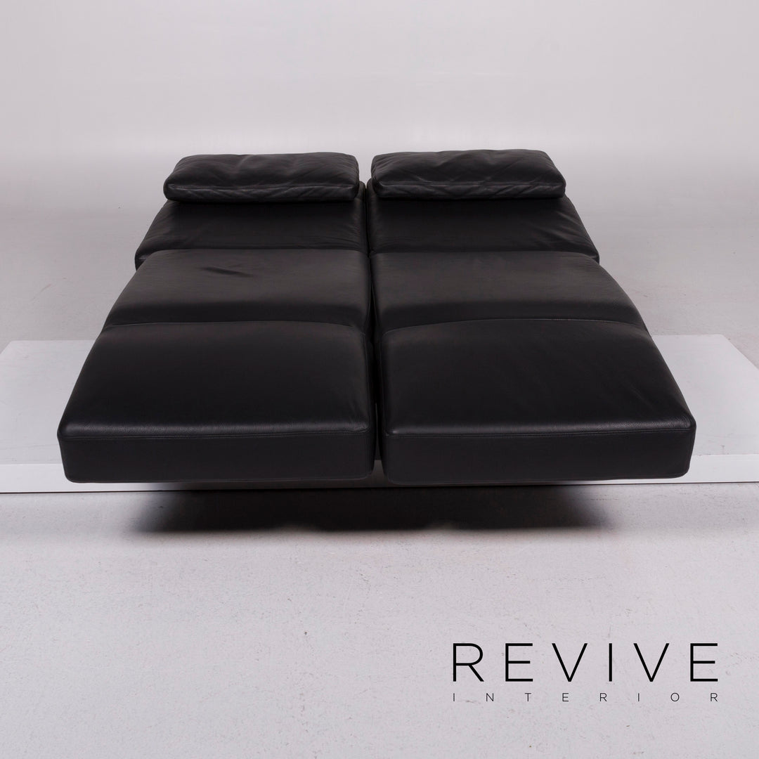 Brühl Moule Leder Sofa Schwarz Zweisitzer #11126