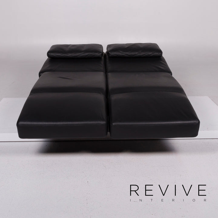 Brühl Moule Leder Sofa Schwarz Zweisitzer #11126