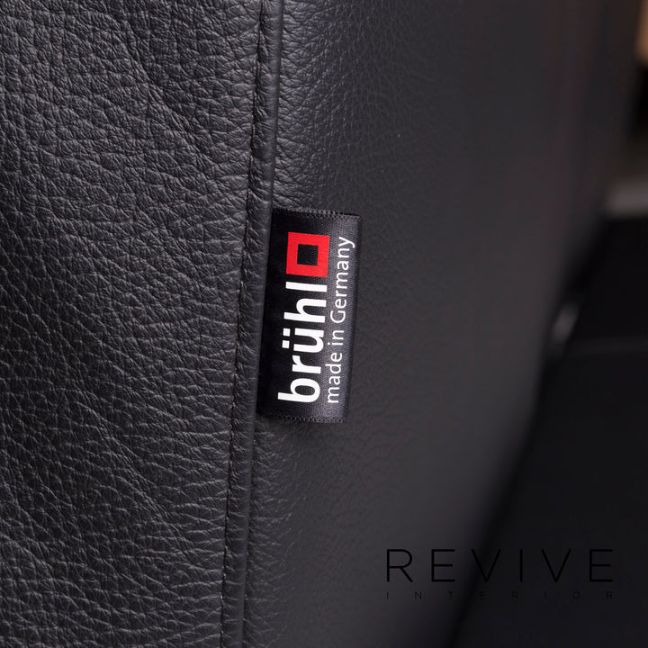 Brühl Moule Leder Sofa Schwarz Zweisitzer #11126