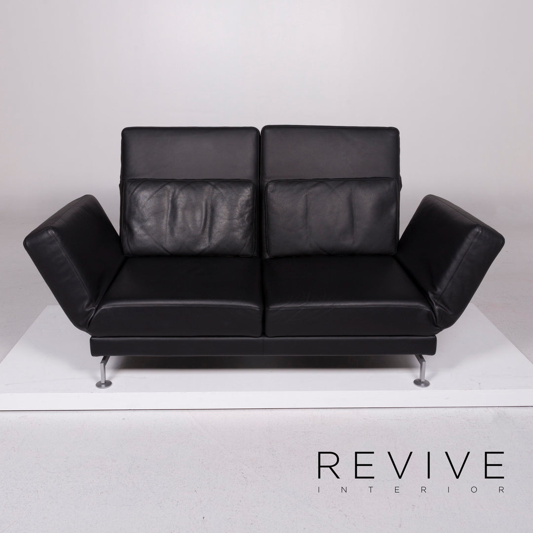 Brühl Moule Leder Sofa Schwarz Zweisitzer #11126