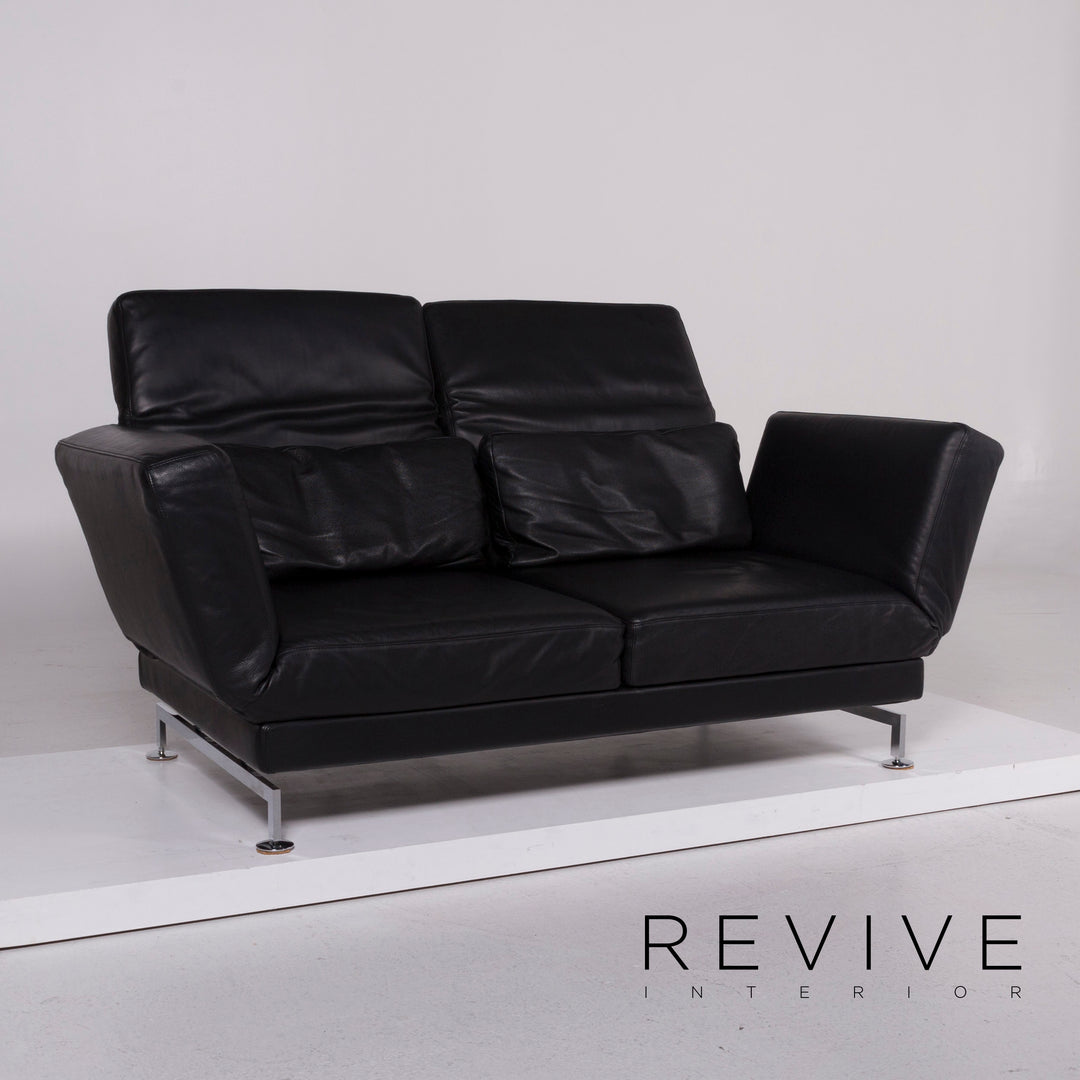 Brühl Moule Leder Sofa Schwarz Zweisitzer
