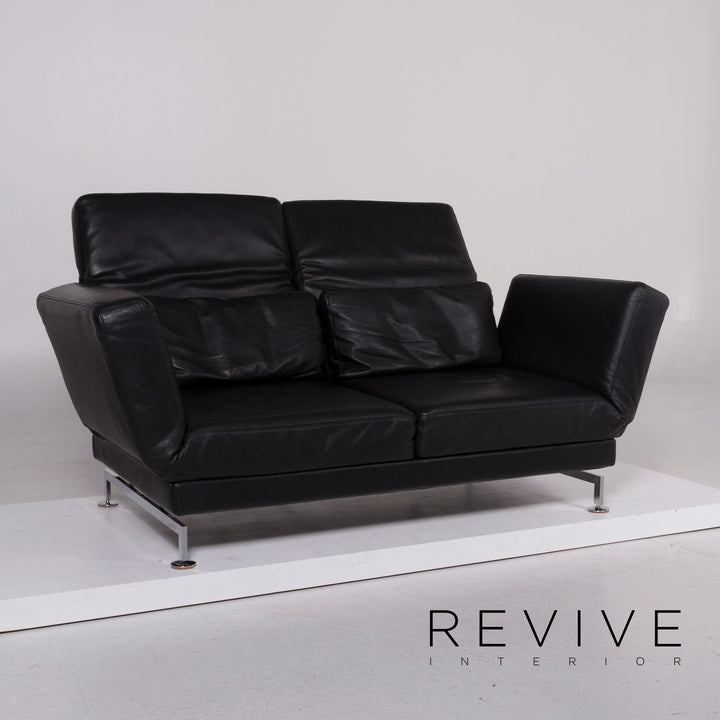 Brühl Moule Leder Sofa Schwarz Zweisitzer