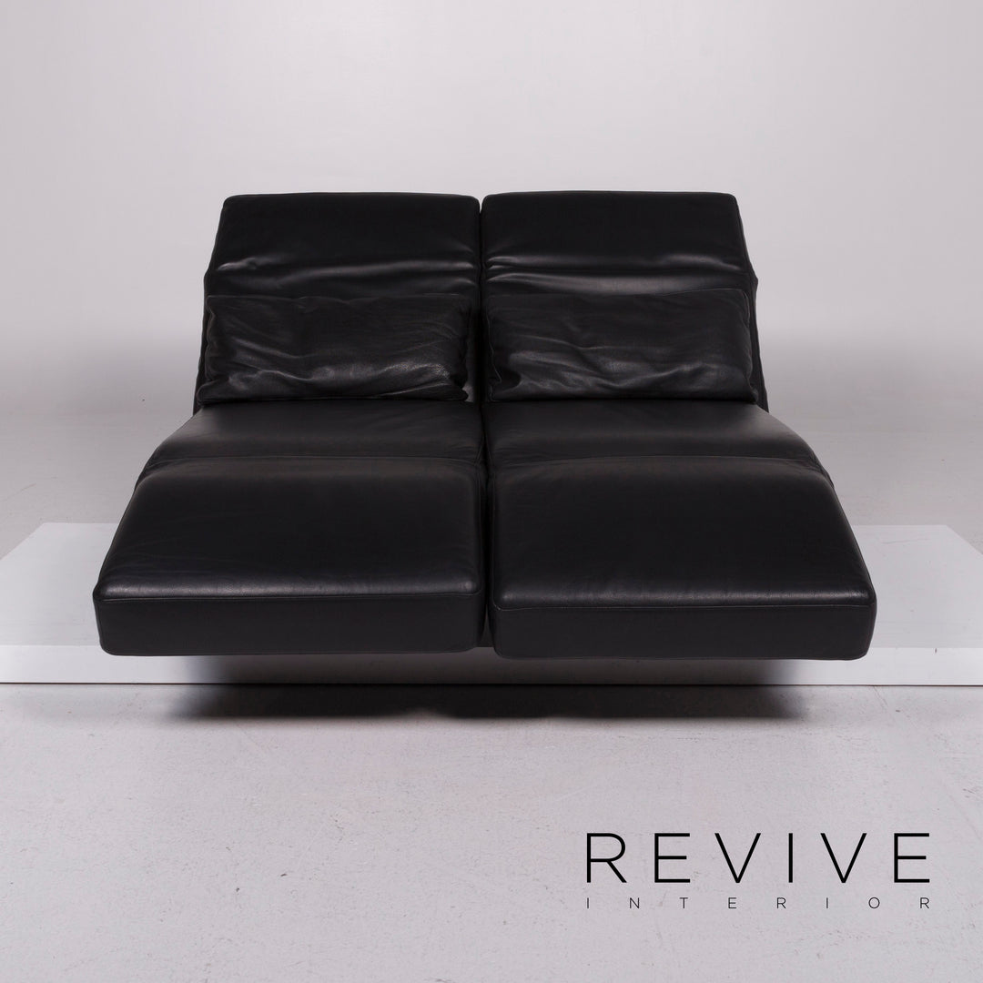 Brühl Moule Leder Sofa Schwarz Zweisitzer