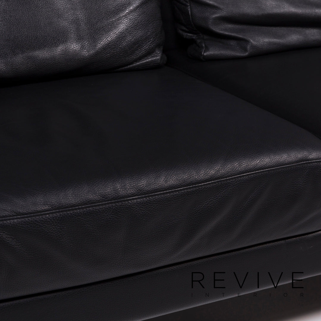 Brühl Moule Leder Sofa Schwarz Zweisitzer