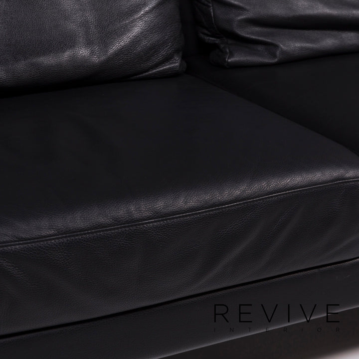 Brühl Moule Leder Sofa Schwarz Zweisitzer