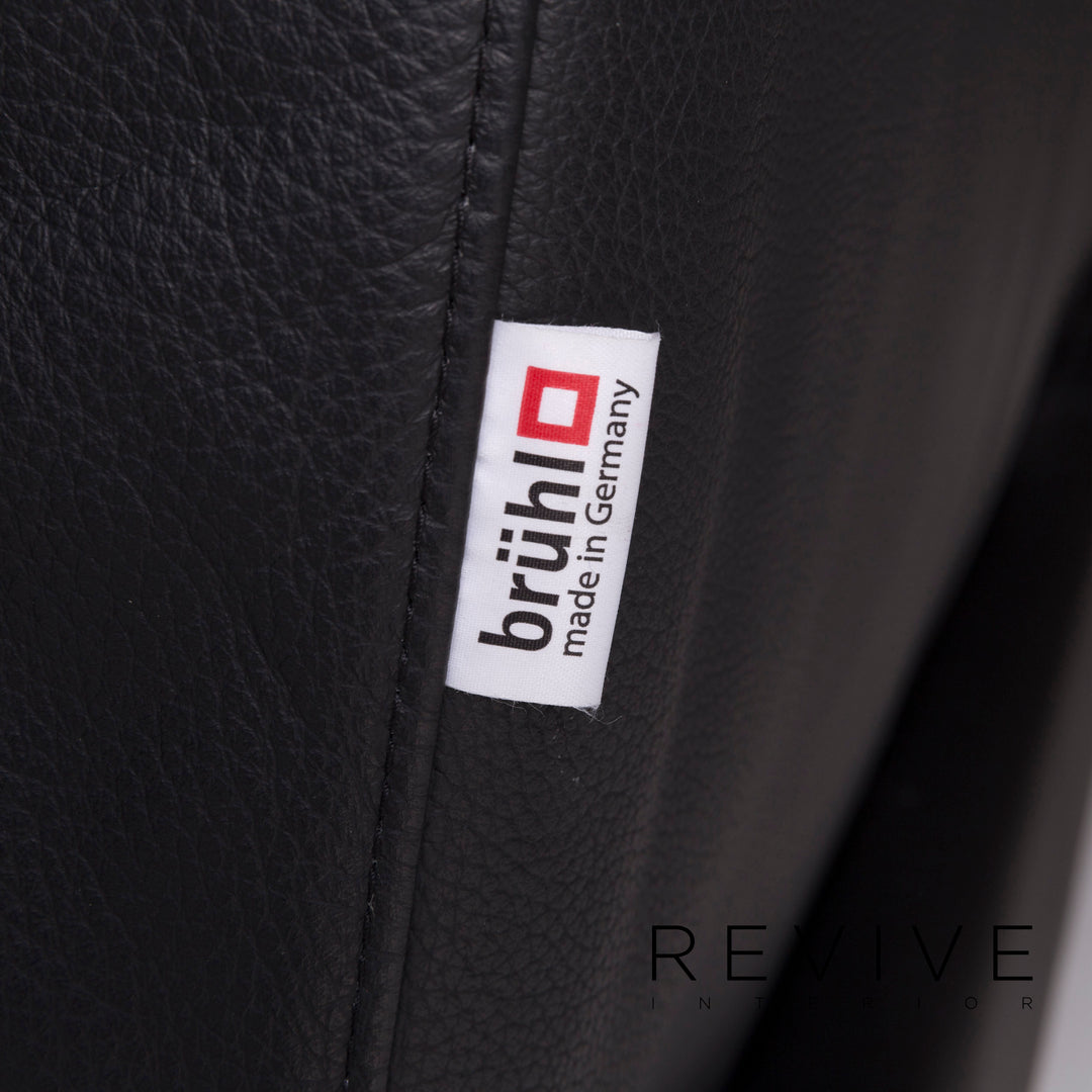 Brühl Moule Leder Sofa Schwarz Zweisitzer