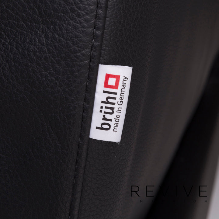 Brühl Moule Leder Sofa Schwarz Zweisitzer