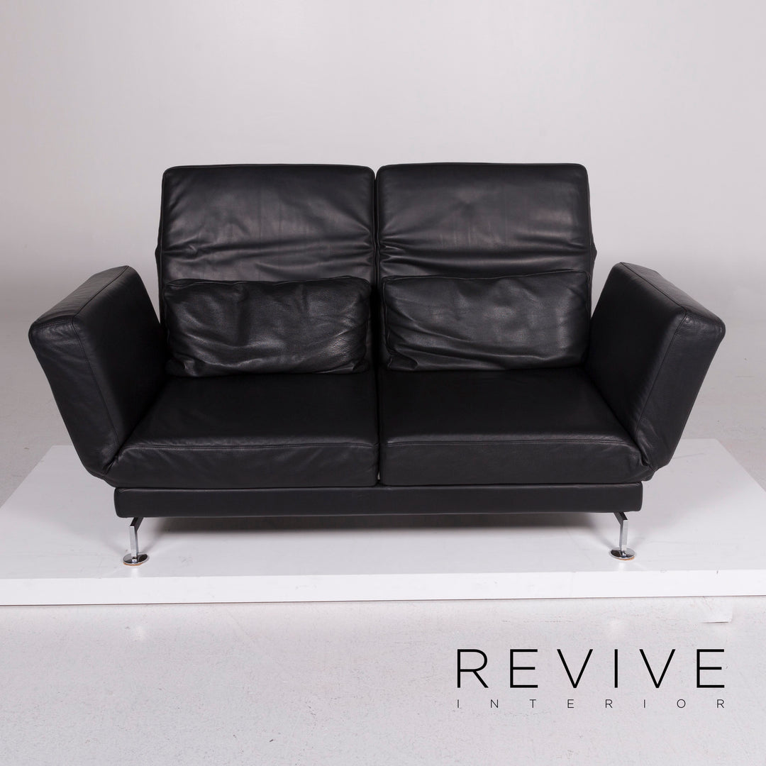 Brühl Moule Leder Sofa Schwarz Zweisitzer