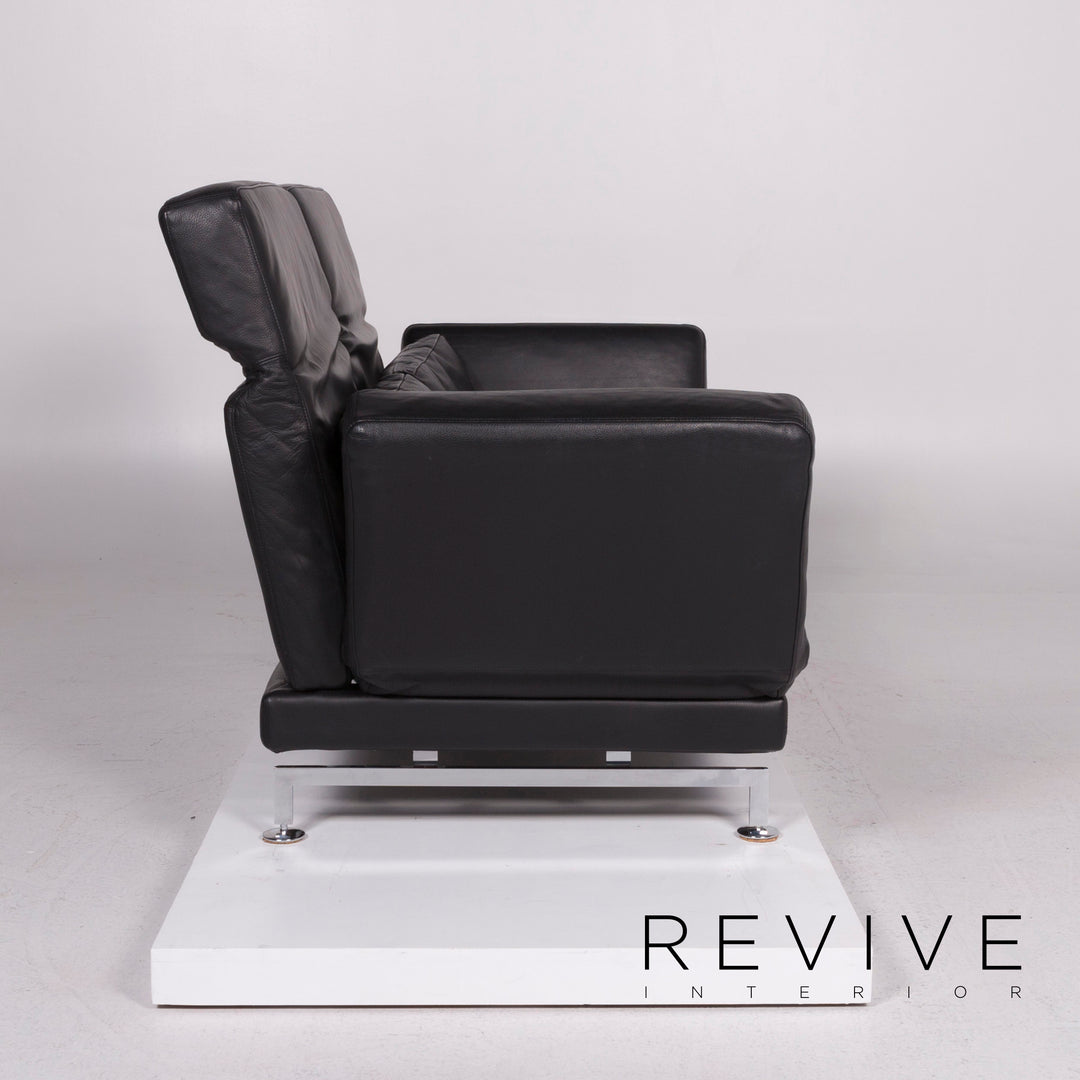 Brühl Moule Leder Sofa Schwarz Zweisitzer