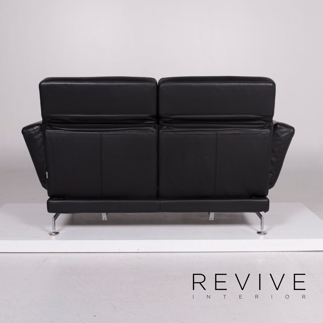 Brühl Moule Leder Sofa Schwarz Zweisitzer