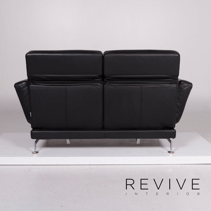 Brühl Moule Leder Sofa Schwarz Zweisitzer