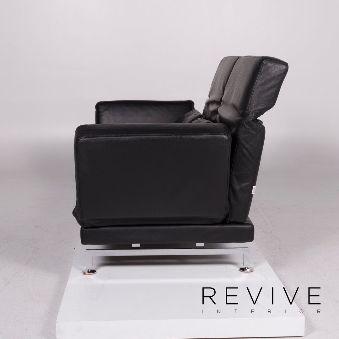 Brühl Moule Leder Sofa Schwarz Zweisitzer