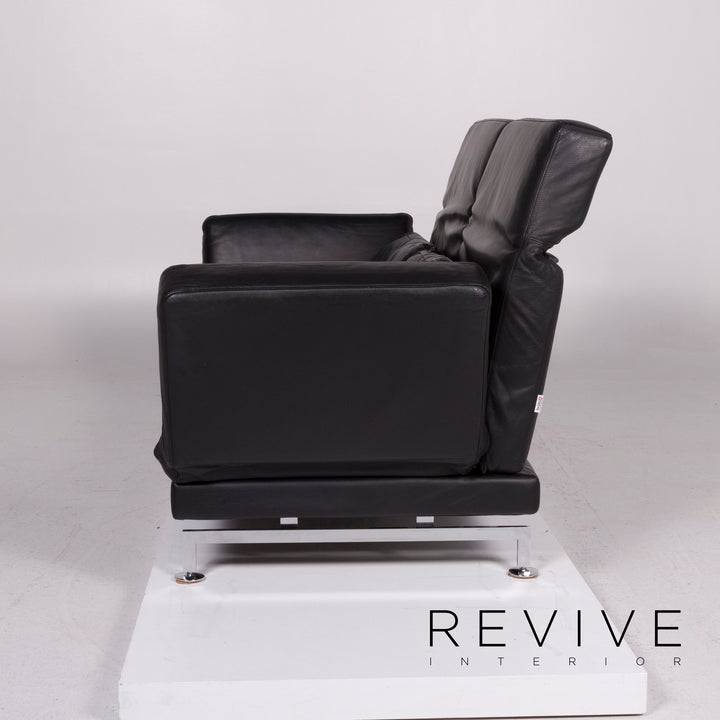 Brühl Moule Leder Sofa Schwarz Zweisitzer