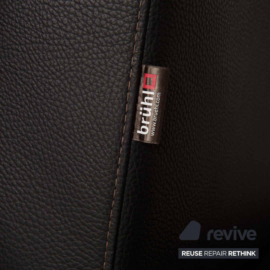 Brühl Moule Leder Sofa Schwarz Zweisitzer Couch Funktion