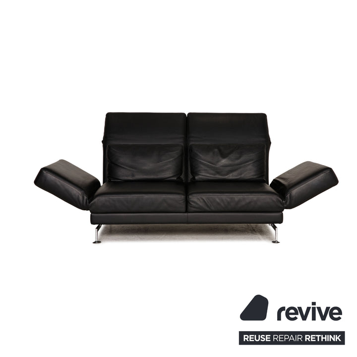 Brühl Moule Leder Sofa Schwarz Zweisitzer Couch Funktion