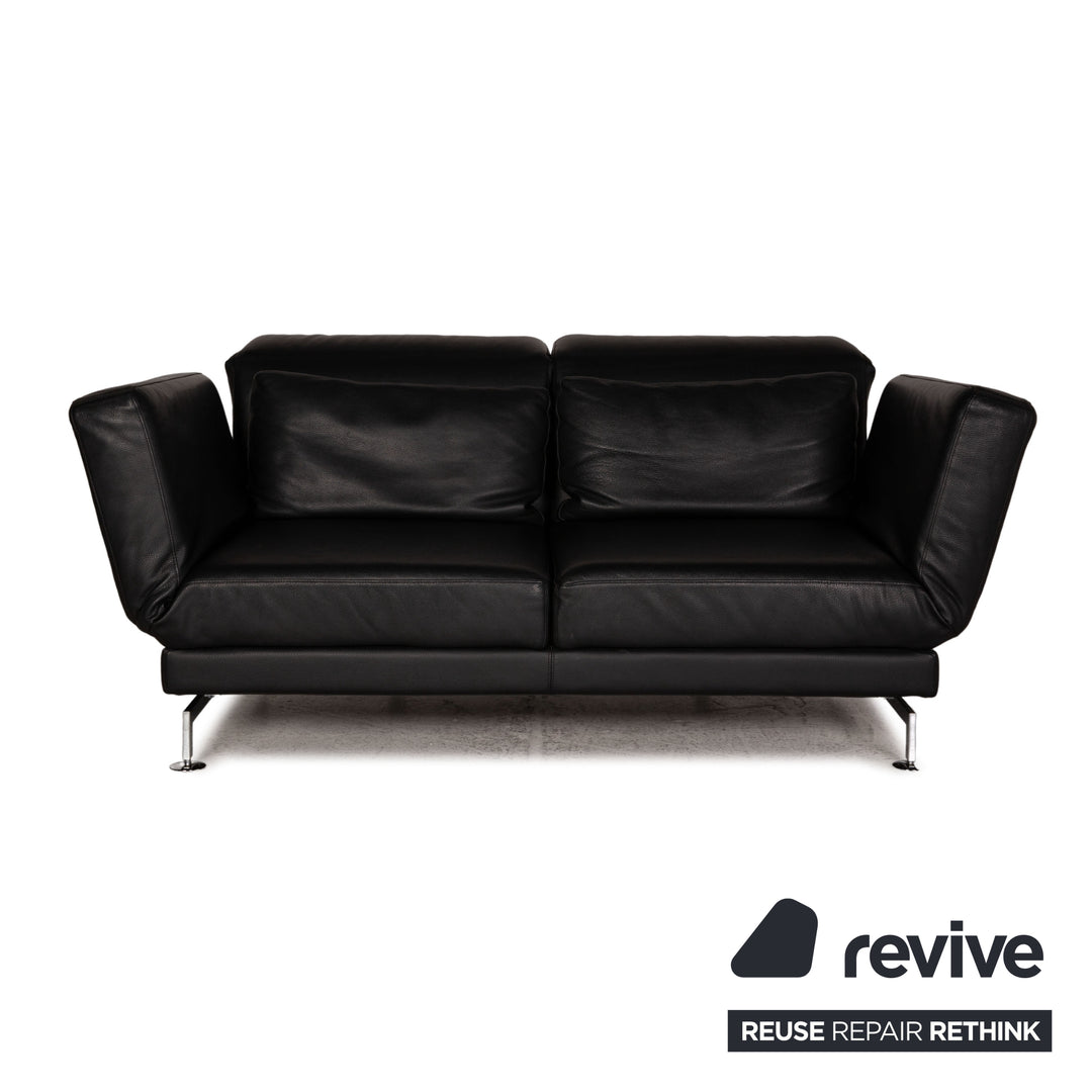 Brühl Moule Leder Sofa Schwarz Zweisitzer Couch Funktion Schlaffunktion