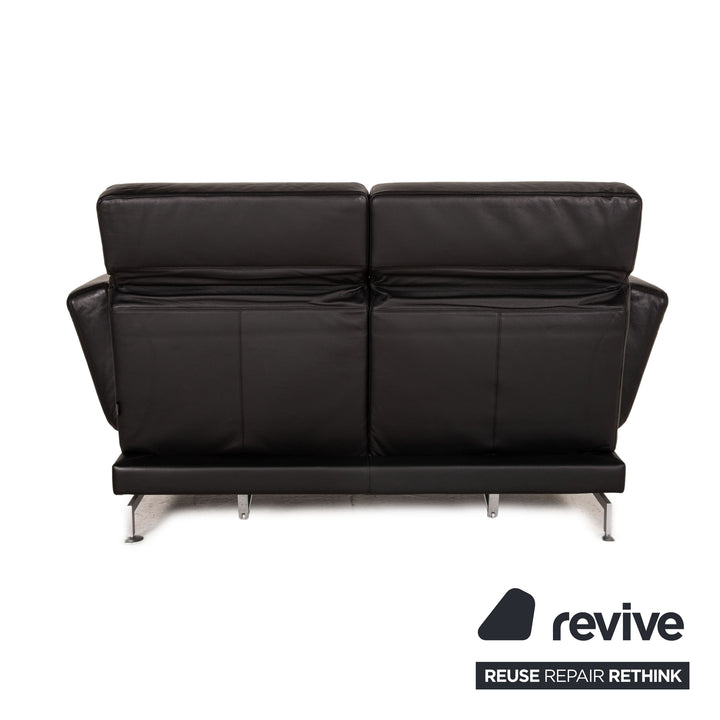 Brühl Moule Leder Sofa Schwarz Zweisitzer Couch Funktion Schlaffunktion