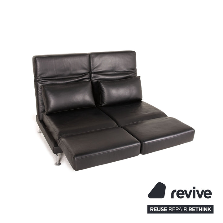 Brühl Moule Leder Sofa Schwarz Zweisitzer Couch Funktion Schlaffunktion