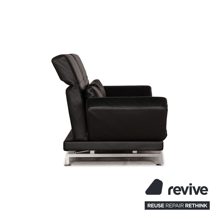 Brühl Moule Leder Sofa Schwarz Zweisitzer Couch Funktion Schlaffunktion