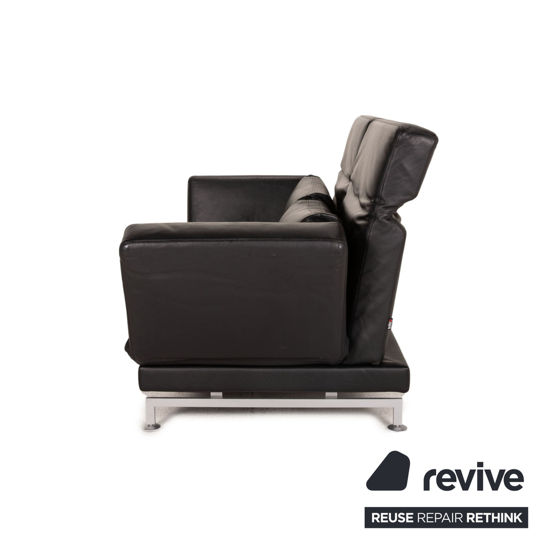 Brühl Moule Leder Sofa Schwarz Zweisitzer Couch Funktion Schlaffunktion