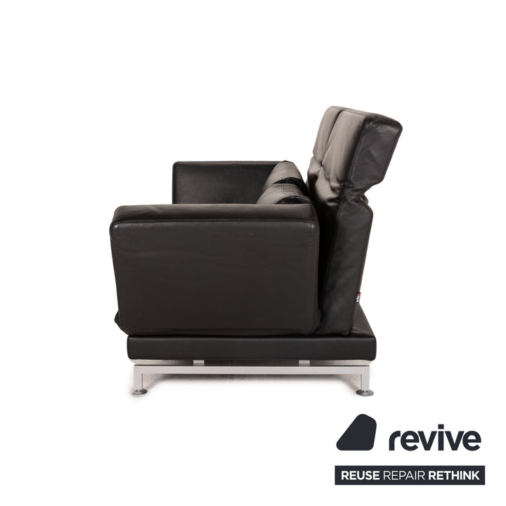 Brühl Moule Leder Sofa Schwarz Zweisitzer Couch Funktion Schlaffunktion