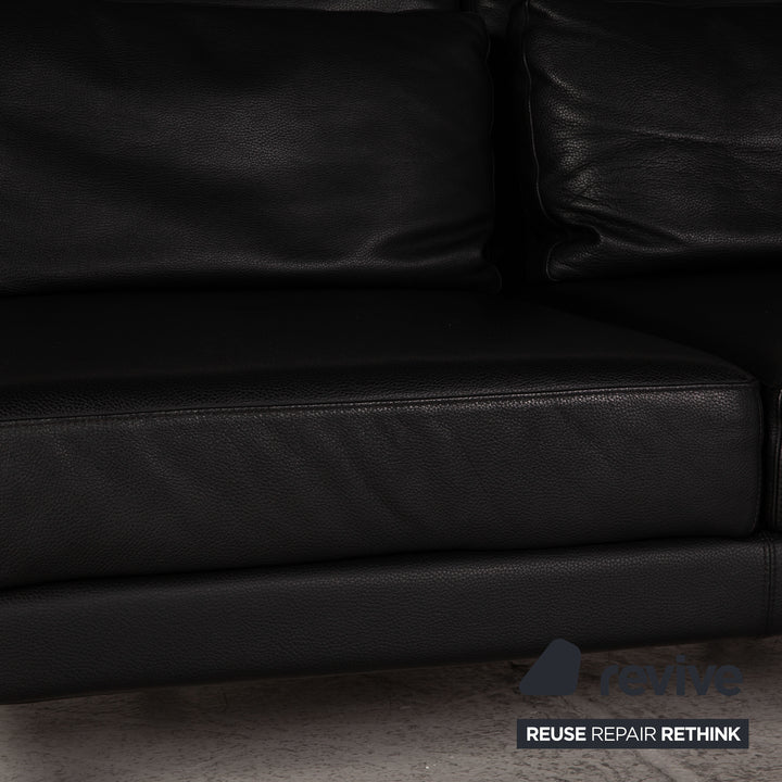 Brühl Moule Leder Sofa Schwarz Zweisitzer Couch Funktion Schlaffunktion