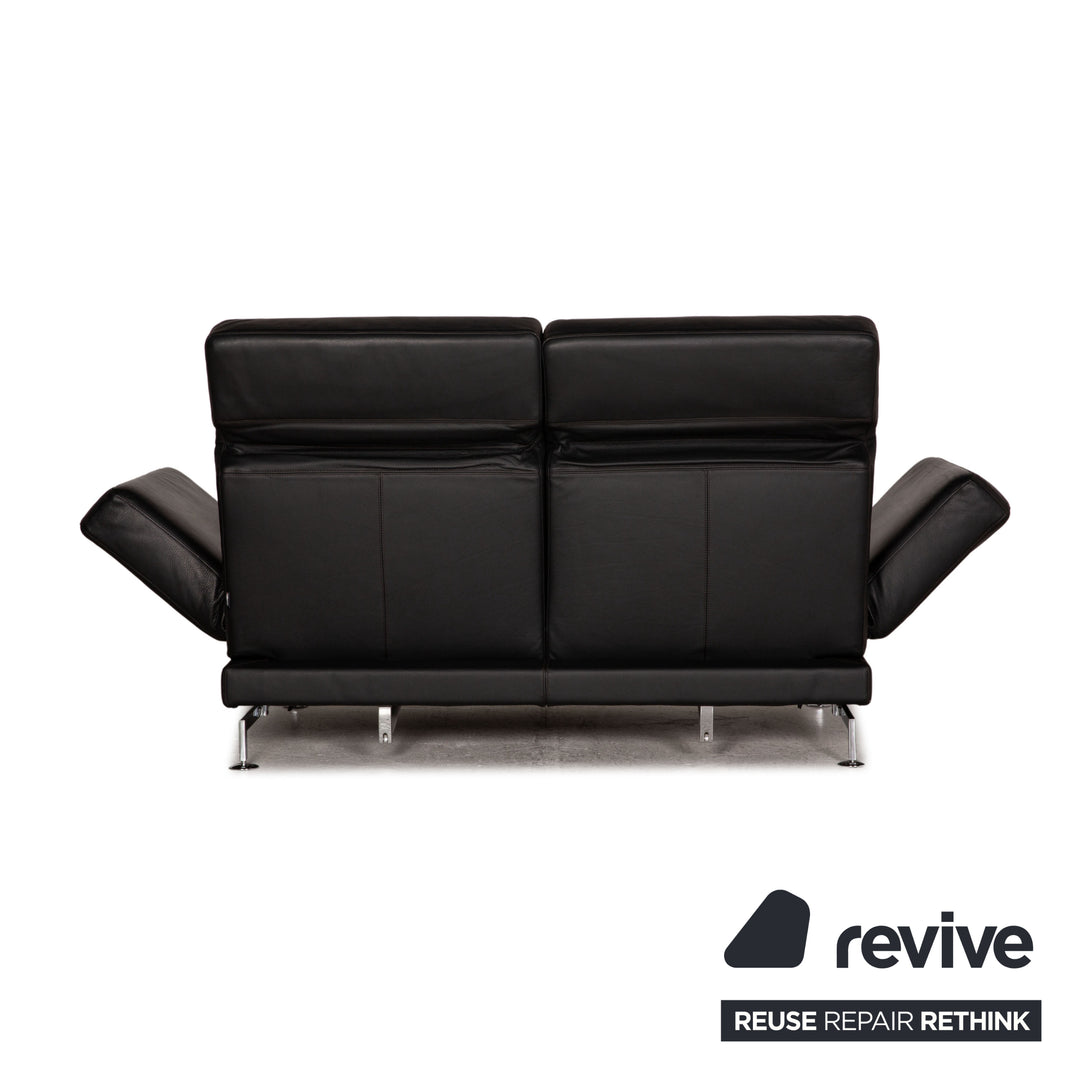 Brühl Moule Leder Sofa Schwarz Zweisitzer Couch Funktion Schlaffunktion