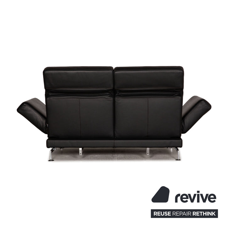 Brühl Moule Leder Sofa Schwarz Zweisitzer Couch Funktion Schlaffunktion