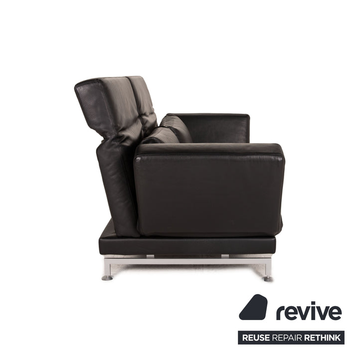Brühl Moule Leder Sofa Schwarz Zweisitzer Couch Funktion Schlaffunktion