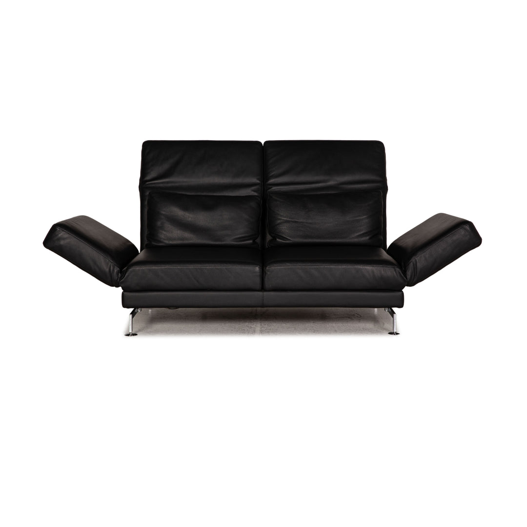Brühl Moule Leder Sofa Schwarz Zweisitzer Couch Funktion Schlaffunktion
