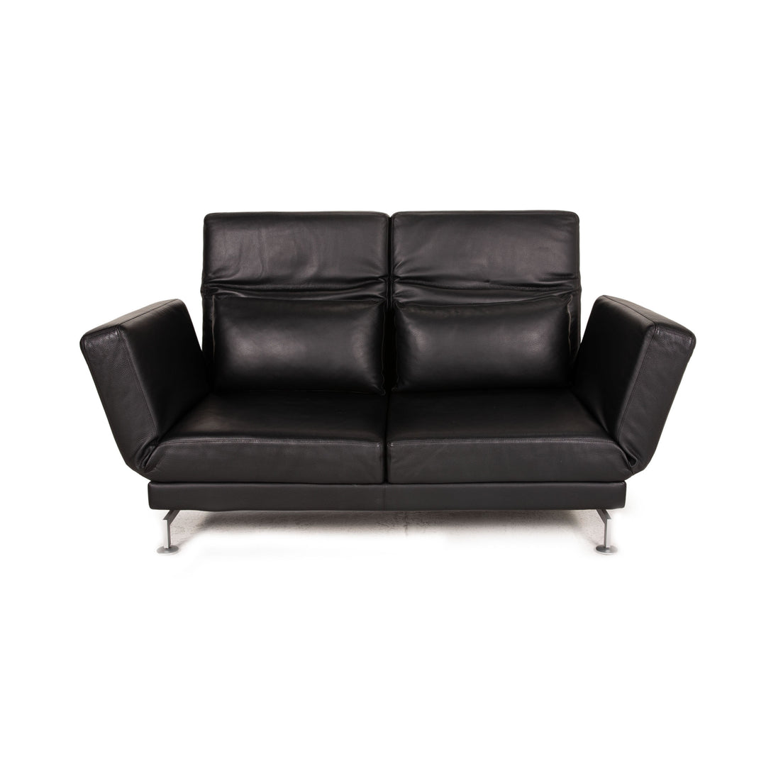 Brühl Moule Leder Sofa Schwarz Zweisitzer Couch Funktion Schlaffunktion