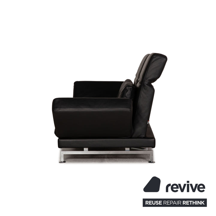 Brühl Moule Leder Sofa Schwarz Zweisitzer Couch Funktion Schlaffunktion