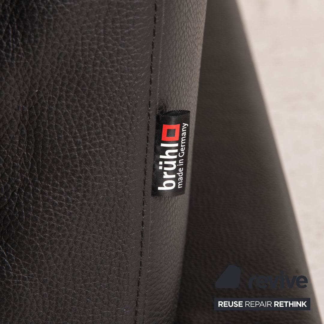 Brühl Moule Leder Sofa Schwarz Zweisitzer Couch Funktion Schlaffunktion