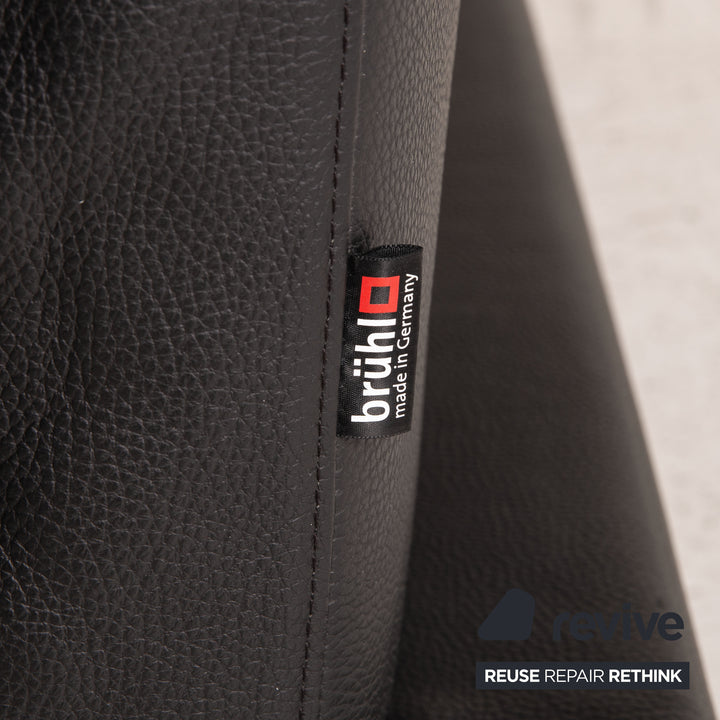 Brühl Moule Leder Sofa Schwarz Zweisitzer Couch Funktion Schlaffunktion