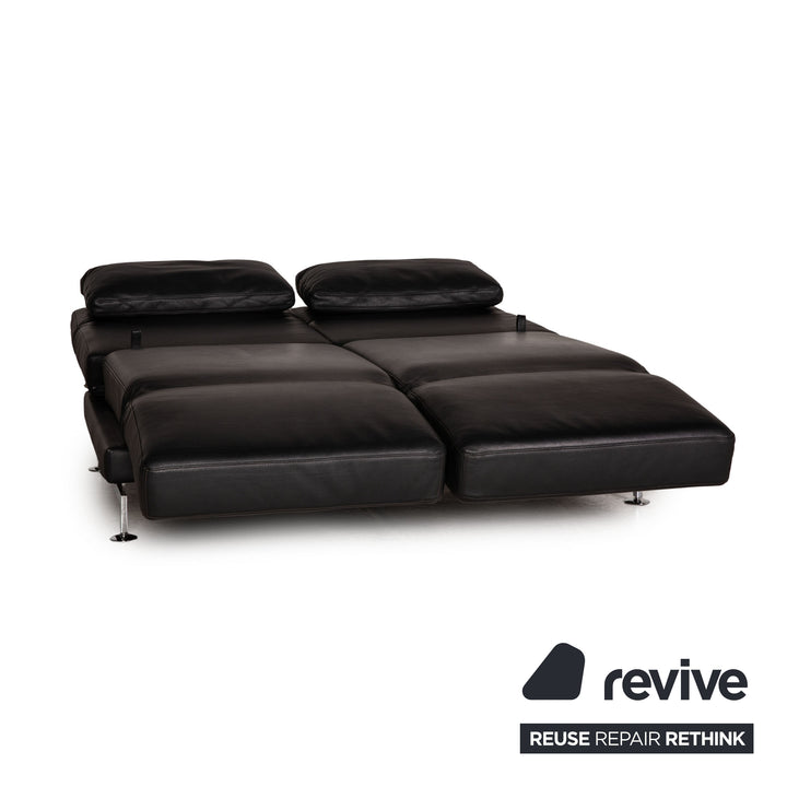 Brühl Moule Leder Sofa Schwarz Zweisitzer Couch Funktion Schlaffunktion