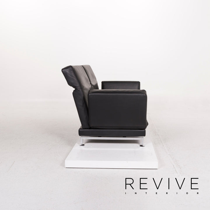 Brühl Moule Leder Sofa Schwarz Zweisitzer Funktion Relaxfunktion Couch #12308