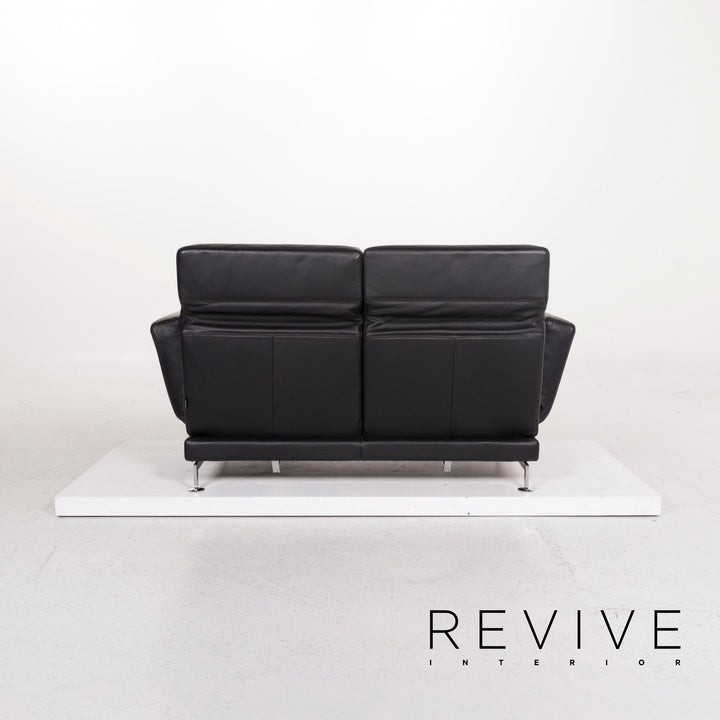 Brühl Moule Leder Sofa Schwarz Zweisitzer Funktion Relaxfunktion Couch #12308